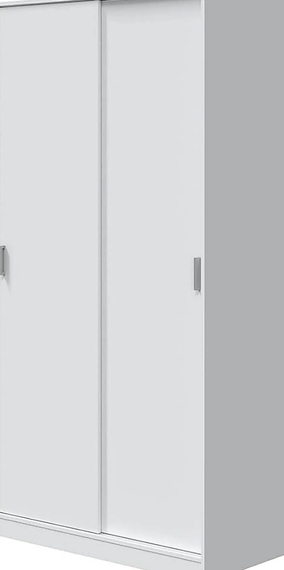 Armoire avec 2 Portes Coulissantes coloris Blanc - Dim : L 100 cm x H 200 x P 50 cm
