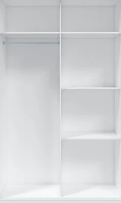 Armoire avec 2 portes coulissantes coloris blanc - Dim : L 120 x H200 x P 50 cm