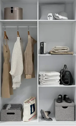 Armoire avec 2 portes coulissantes coloris blanc - Dim : L 120 x H200 x P 50 cm