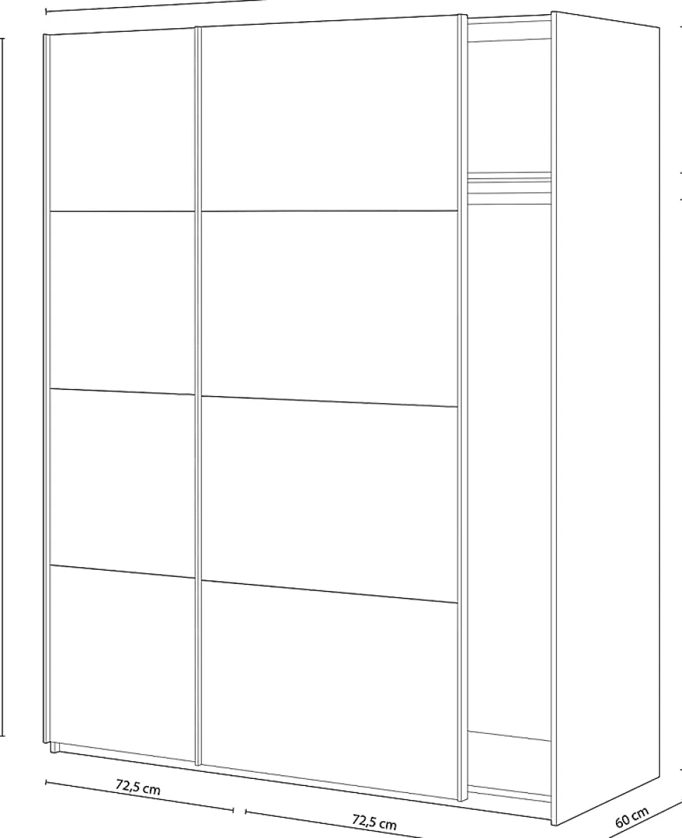 Armoire avec 2 portes coulissantes coloris blanc artik - Longueur 150 x Profondeur 60 x Hauteur 200 cm