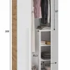 Armoire avec 2 portes en panneaux de particules mélaminés blanc artik/chêne - Longueur 90 x Profondeur 52 x Hauteur 200 cm