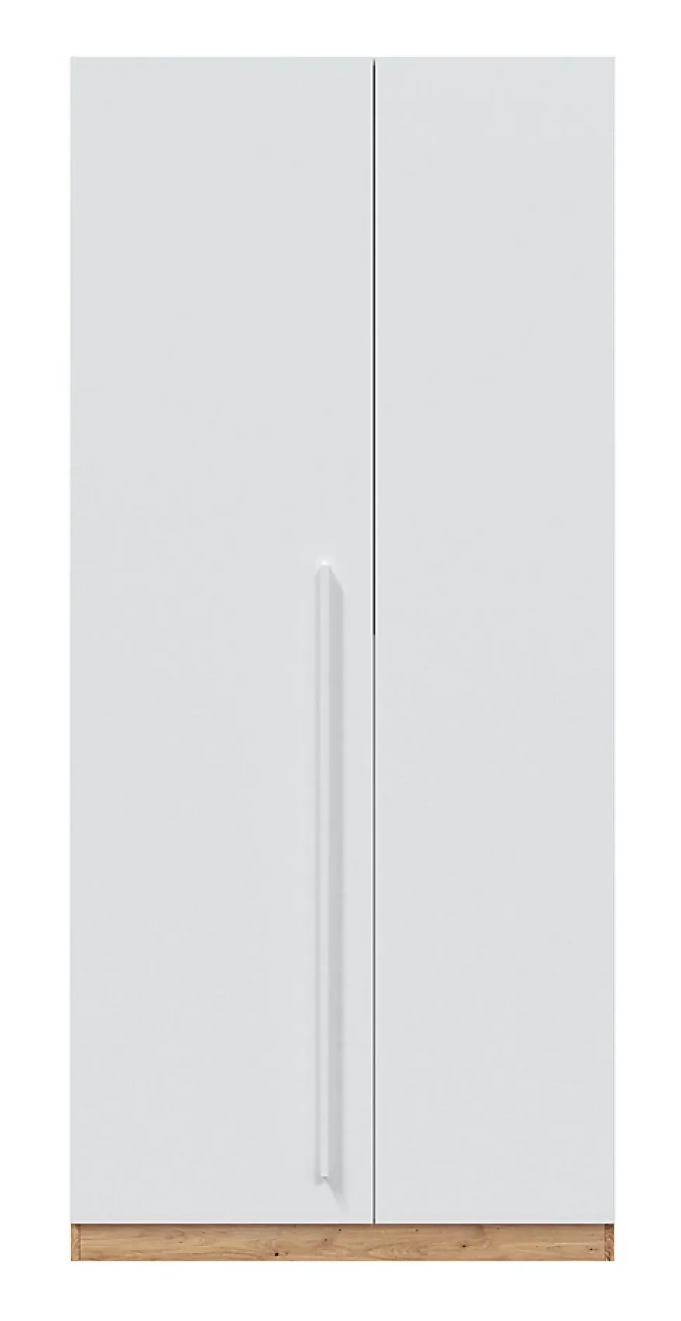Armoire avec 2 portes en panneaux de particules mélaminés blanc artik/chêne - Longueur 90 x Profondeur 52 x Hauteur 200 cm
