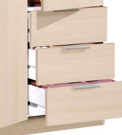 Armoire avec 3 portes et 3 tiroirs coloris Chêne en mélamine - Dim: 180 x 121 x 52 cm