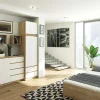 Armoire avec surmeuble AKORD STAR Chêne Sonoma 60 cm 2 portes 2 tiroirs façade Blanche 3 étagères 60x51x234 cm