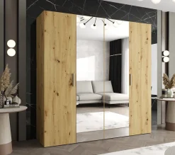 Armoire Bari 2 a portes battantes H. 202 x L.200 x P. 52, 4 portes