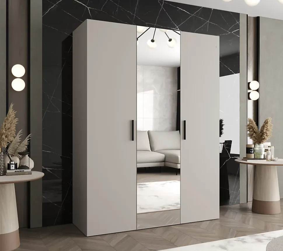 Armoire Bari 2 a portes battantes H. 202 x L.150 x P. 52, 3 portes