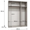Armoire Bari 1 a portes battantes H. 202 x L.150 x P. 52, 3 portes