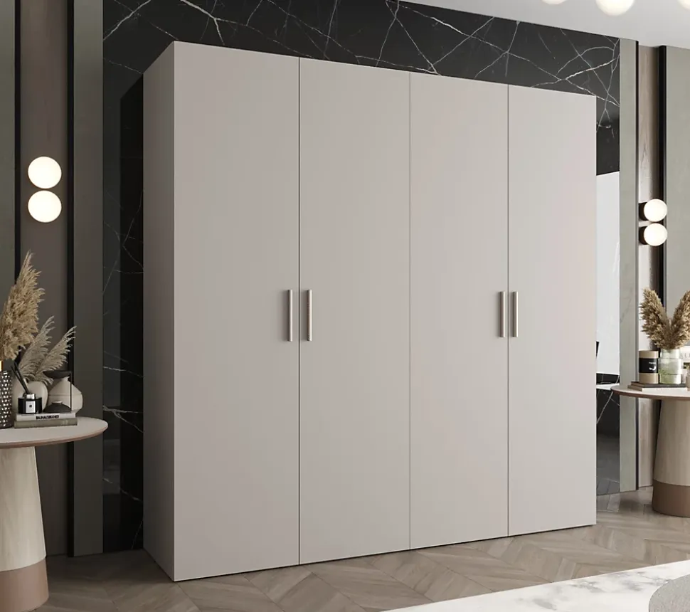 Armoire Bari 1 a portes battantes H. 202 x L.200 x P. 52, 4 portes