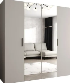 Armoire Bari 2 a portes battantes H. 202 x L.200 x P. 52, 4 portes