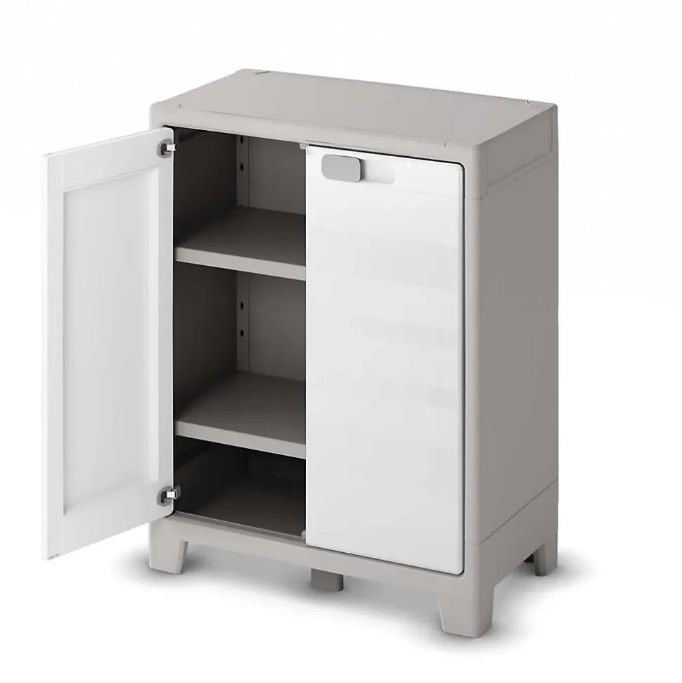 Armoire basse blanc Major 2 tablettes L. 80 x H. 100 x P. 44 cm