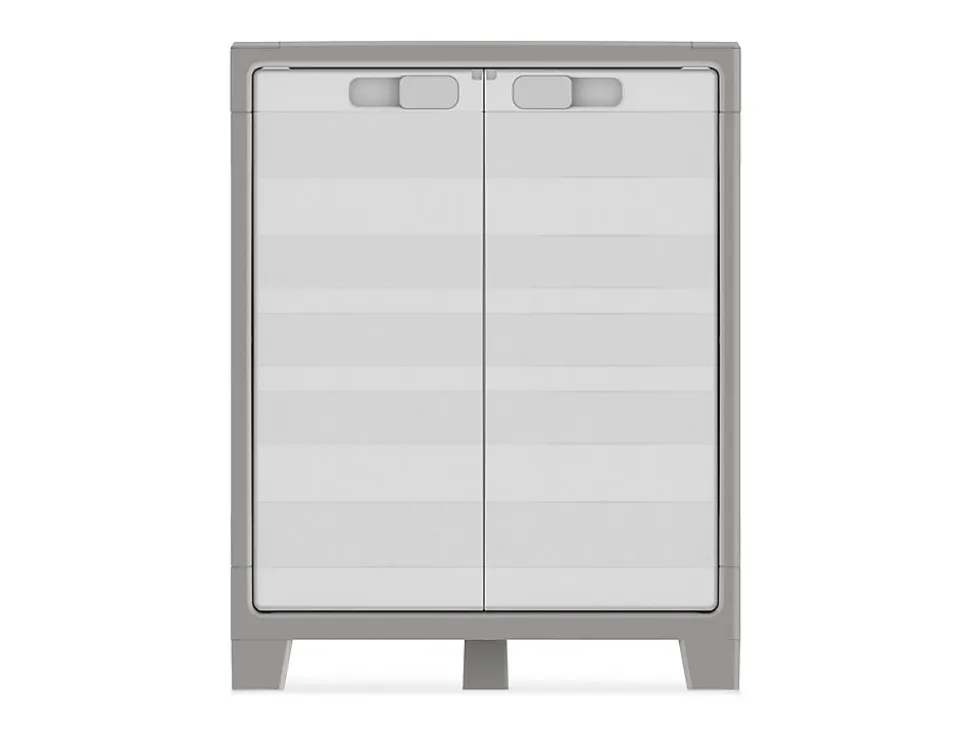 Armoire basse blanc Major 2 tablettes L. 80 x H. 100 x P. 44 cm