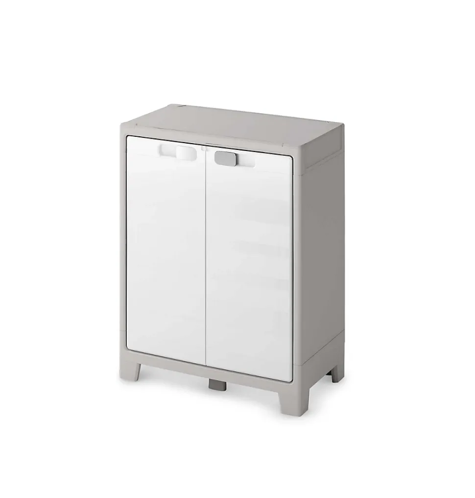 Armoire basse blanc Major 2 tablettes L. 80 x H. 100 x P. 44 cm