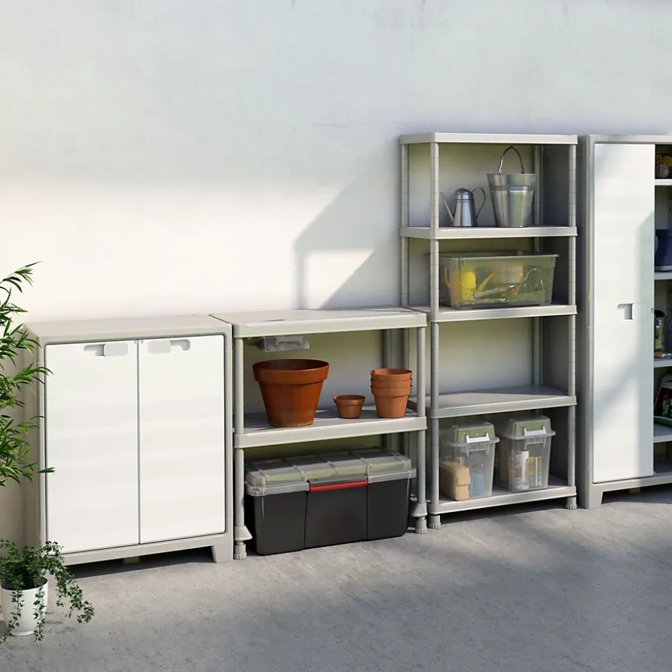 Armoire basse blanc Major 2 tablettes L. 80 x H. 100 x P. 44 cm