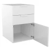 Armoire basse blanche porte et 2 tiroirs GoodHome Atomia H. 75 x L. 50 x P. 58 cm