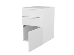 Armoire basse blanche porte et 2 tiroirs GoodHome Atomia H. 75 x L. 50 x P. 58 cm