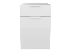 Armoire basse blanche porte et 2 tiroirs GoodHome Atomia H. 75 x L. 50 x P. 58 cm
