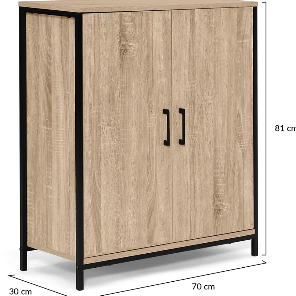 Armoire basse DETROIT 2 portes design industriel