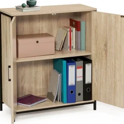 Armoire basse DETROIT 2 portes design industriel