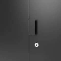 Armoire basse en métal noir GoodHome Rand H. 90 x L. 80 x P. 40 cm