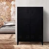 Armoire basse ESTER 2 portes métal noir design industriel