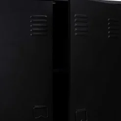 Armoire basse ESTER 2 portes métal noir design industriel
