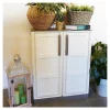 Armoire basse Grise 3 portes 1 étagère 102x37h84 cm
