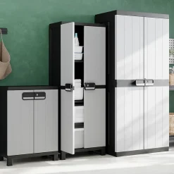 Armoire basse plastique 2 tablettes Links L.65 x H.93 x P.37 cm