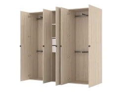 Armoire bicolore 4 penderies et 2 tiroirs GoodHome Atomia H. 187,5 x L. 200 x P. 45 cm