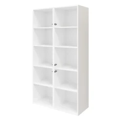 Armoire blanche 6 portes anthracite brillantes GoodHome Atomia H. 187,5 x L. 100 x P. 47 cm