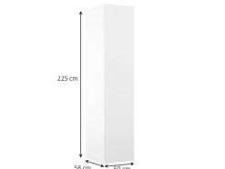 Armoire blanche avec 4 tablettes GoodHome Atomia H. 225 x L. 50 x P. 58 cm