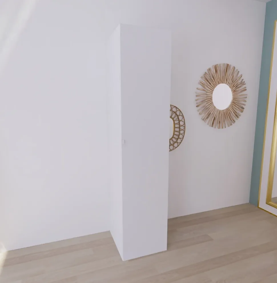 Armoire blanche avec 4 tablettes GoodHome Atomia H. 225 x L. 50 x P. 58 cm