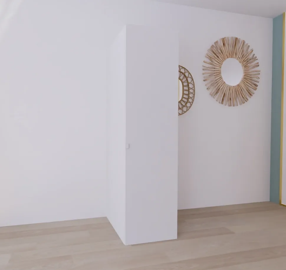 Armoire blanche avec 5 tablettes GoodHome Atomia H. 187,5 x L. 50 x P. 58 cm