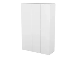 Armoire blanche double penderie 2 tiroirs GoodHome Atomia H. 187,5 x L. 125 x P. 45 cm