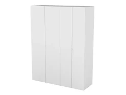 Armoire blanche double penderie et 3 tiroirs GoodHome Atomia H. 225 x L. 175 x P. 58 cm