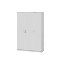 Armoire BURDUR 3 portes Chene blanc & gris Style contemporain L120 x H184 x P52 cm