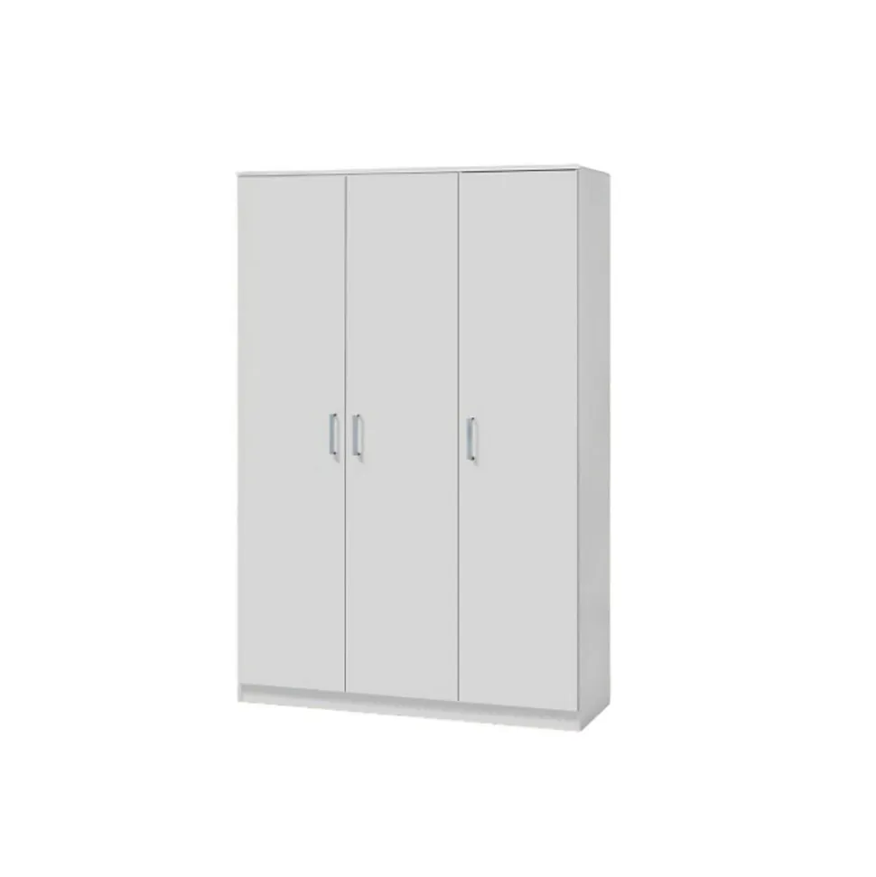 Armoire BURDUR 3 portes Chene blanc & gris Style contemporain L120 x H184 x P52 cm