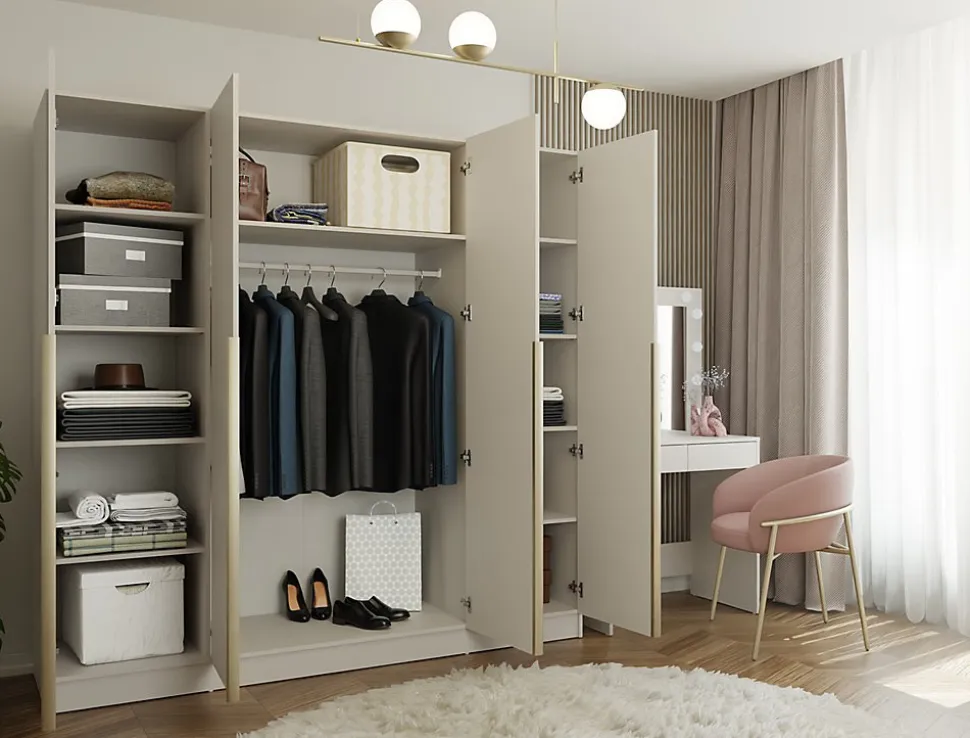Armoire, cachemire / beige, 200 x 200 x 56,5 cm