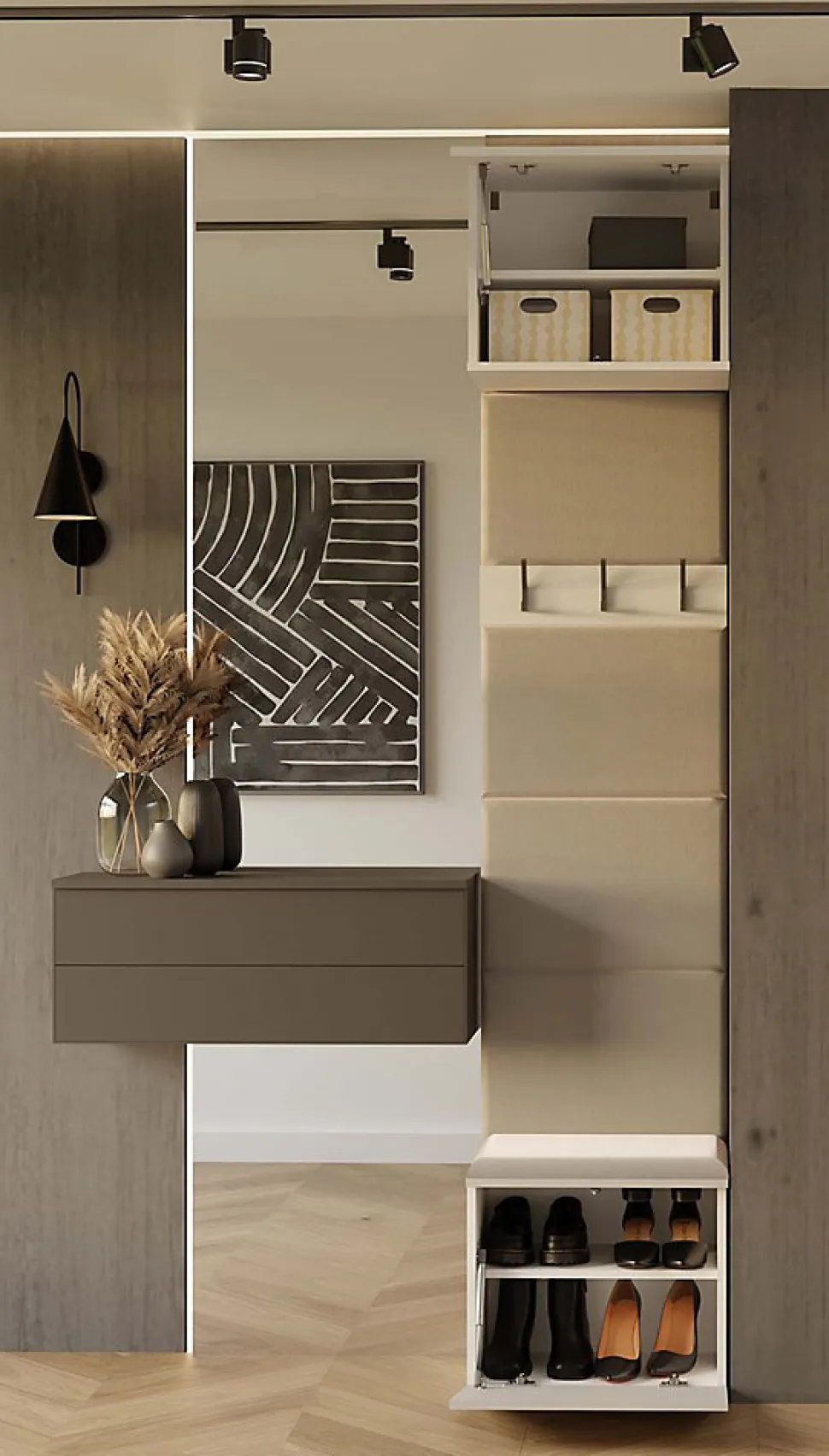 Armoire, cachemire / beige, 50 x 238 x 35 cm