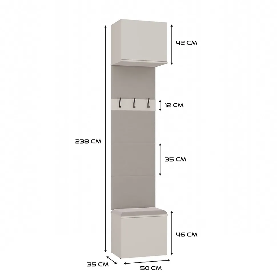 Armoire, cachemire / beige, 50 x 238 x 35 cm