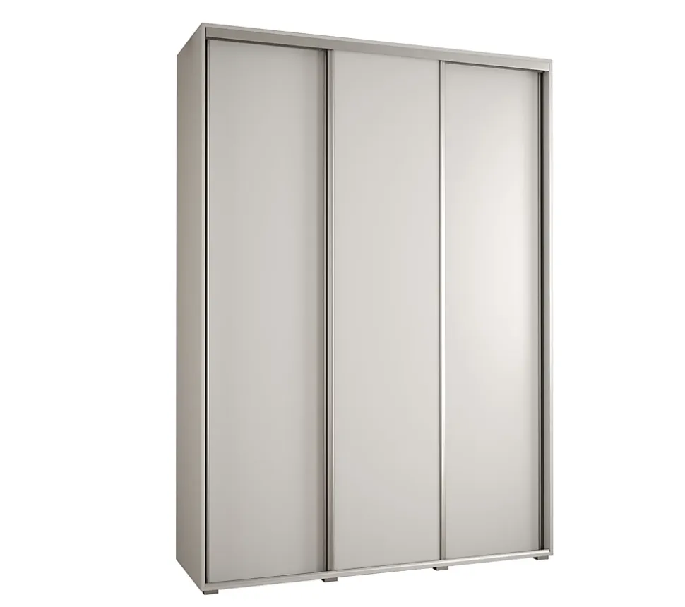 Armoire Cannes 1 à Portes Coulissantes 205,2/170/45 3 Portes (blanc,blanc.argent)