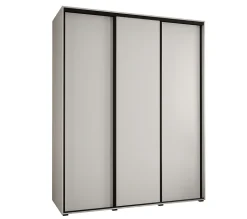 Armoire Cannes 1 à Portes Coulissantes 205,2/200/45 3 Portes (blanc,blanc.noir)