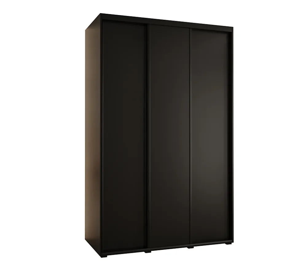Armoire Cannes 1 à Portes Coulissantes 205,2/160/45 3 Portes (noir,noir.noir)