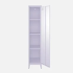 Armoire chambre en acier lilas 4 espaces de rangement. casier