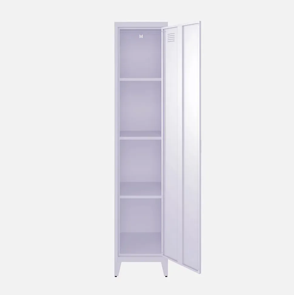 Armoire chambre en acier lilas 4 espaces de rangement. casier