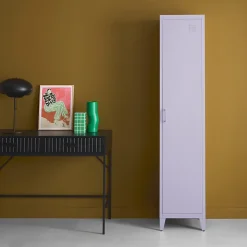 Armoire chambre en acier lilas 4 espaces de rangement. casier