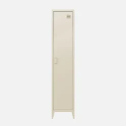 Armoire chambre en acier beige 4 espaces de rangement. casier