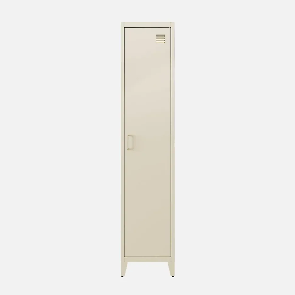 Armoire chambre en acier beige 4 espaces de rangement. casier