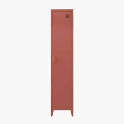 Armoire chambre en acier terracotta 4 espaces de rangement. casier