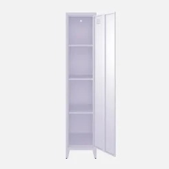 Armoire chambre enfant en acier lilas. 4 espaces de rangement. casier. L 38 x P 38 x H 180 cm
