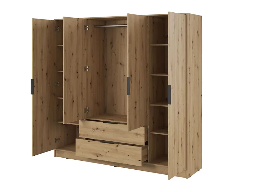 Armoire, chêne artisanal, 206 x 200 x 51 cm